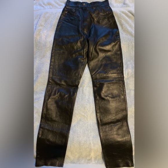 Real Leather Pants NWOT - Picture 1 of 9